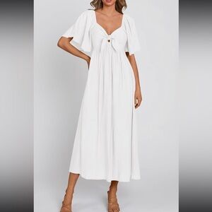 Women’s white tie front dress